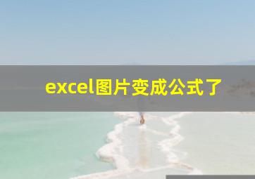 excel图片变成公式了