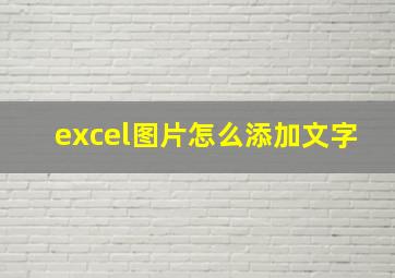 excel图片怎么添加文字