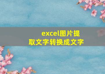 excel图片提取文字转换成文字