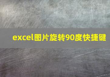 excel图片旋转90度快捷键