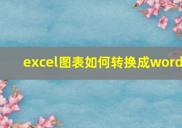 excel图表如何转换成word