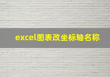 excel图表改坐标轴名称