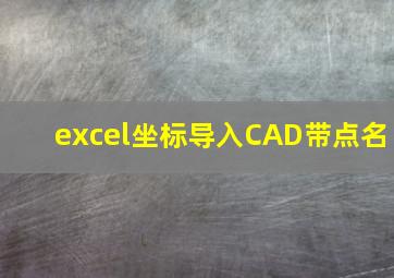 excel坐标导入CAD带点名