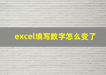 excel填写数字怎么变了