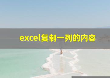 excel复制一列的内容