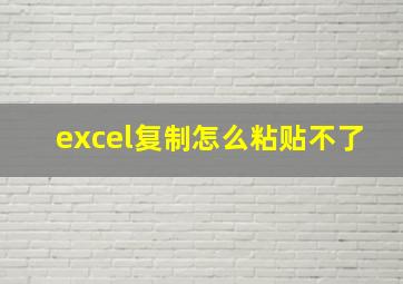 excel复制怎么粘贴不了