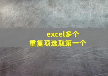 excel多个重复项选取第一个