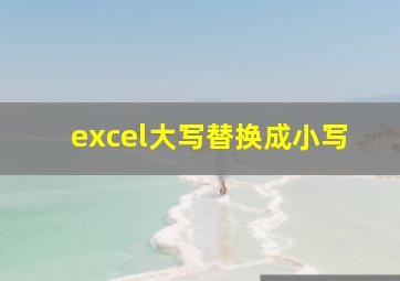 excel大写替换成小写