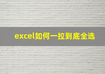 excel如何一拉到底全选