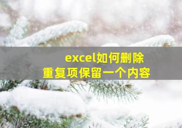 excel如何删除重复项保留一个内容