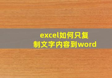 excel如何只复制文字内容到word