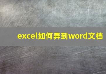 excel如何弄到word文档