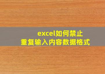 excel如何禁止重复输入内容数据格式