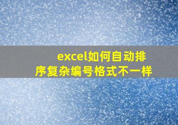 excel如何自动排序复杂编号格式不一样