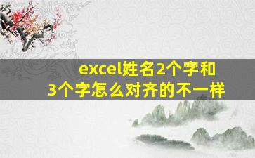 excel姓名2个字和3个字怎么对齐的不一样