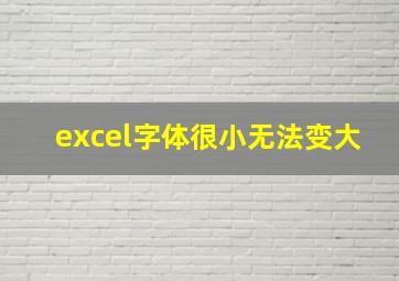 excel字体很小无法变大