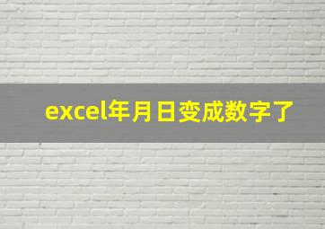 excel年月日变成数字了