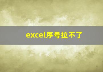 excel序号拉不了