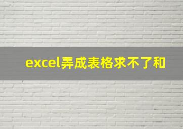 excel弄成表格求不了和