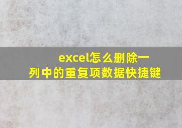 excel怎么删除一列中的重复项数据快捷键