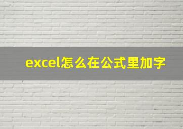 excel怎么在公式里加字