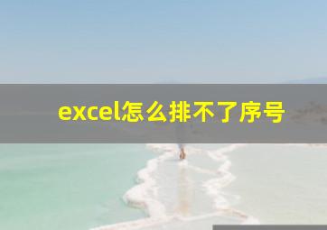 excel怎么排不了序号