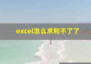 excel怎么求和不了了