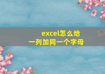 excel怎么给一列加同一个字母