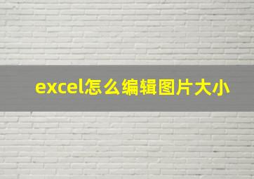 excel怎么编辑图片大小