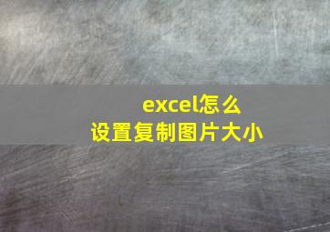 excel怎么设置复制图片大小