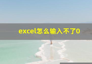 excel怎么输入不了0