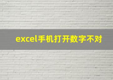 excel手机打开数字不对