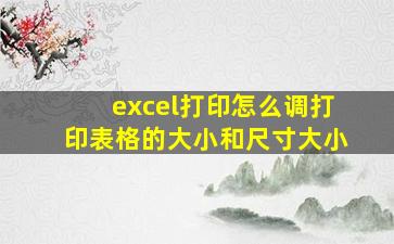 excel打印怎么调打印表格的大小和尺寸大小