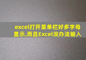 excel打开菜单栏好多字母显示,而且Excel没办法输入