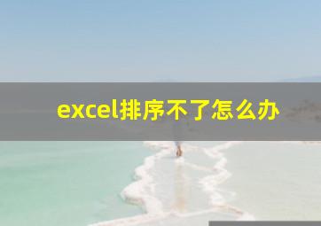 excel排序不了怎么办