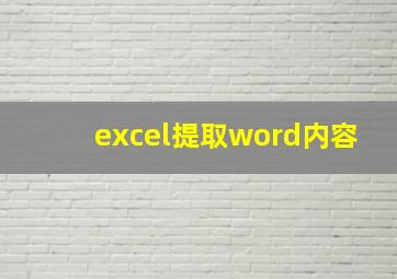 excel提取word内容