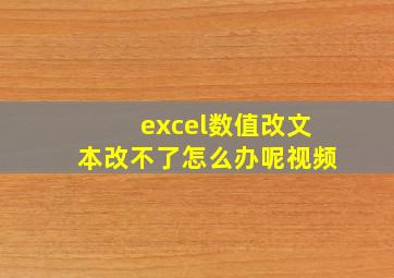 excel数值改文本改不了怎么办呢视频