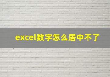 excel数字怎么居中不了