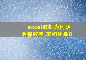 excel数据为何明明有数字,求和还是0