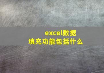 excel数据填充功能包括什么