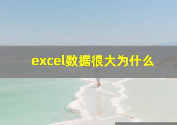 excel数据很大为什么