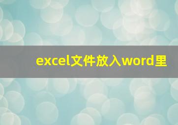 excel文件放入word里