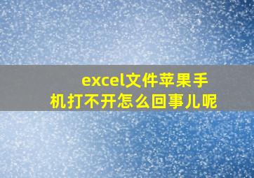 excel文件苹果手机打不开怎么回事儿呢