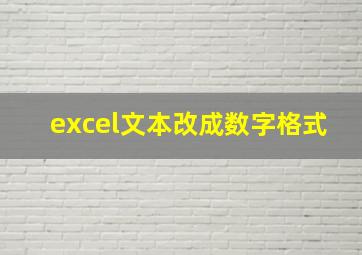 excel文本改成数字格式