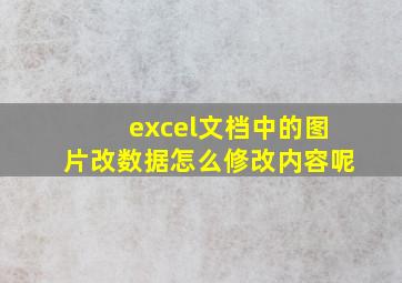 excel文档中的图片改数据怎么修改内容呢