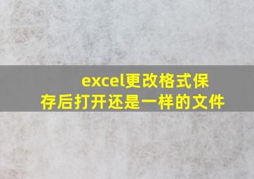 excel更改格式保存后打开还是一样的文件