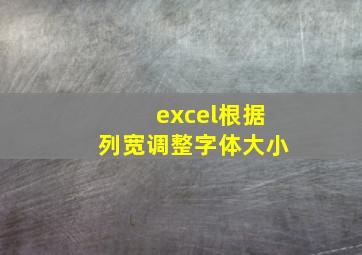 excel根据列宽调整字体大小