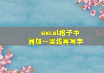 excel格子中间加一竖线再写字