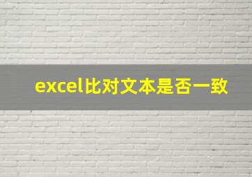 excel比对文本是否一致