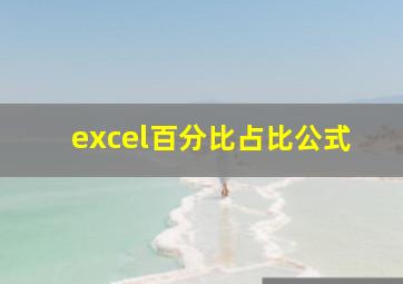 excel百分比占比公式